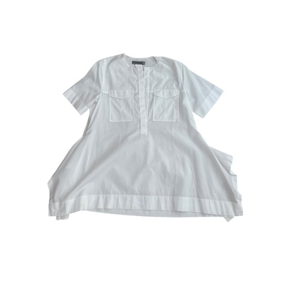 Sportmax white classic yet unique cotton blouse size 12 - Picture 2 of 6